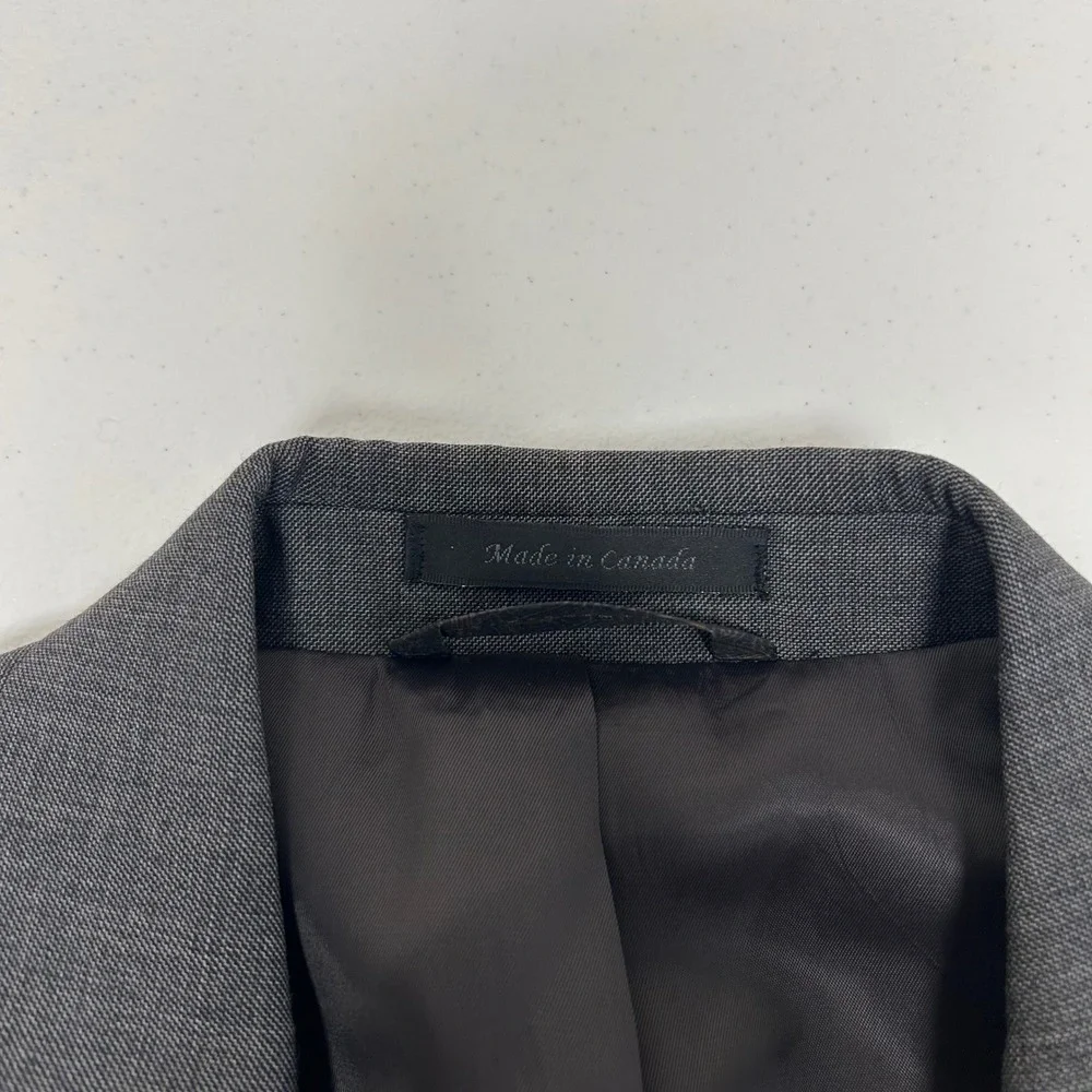 Lauren Ralph Lauren Blazer Mens 40L Grey Wool Sharkskin Two Button Sport Coat